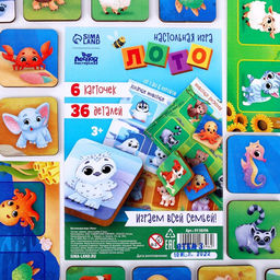Лото детское «Животные», 36 деталей, 6 карточек
