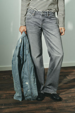 JEANS TRF WIDE LEG TIRO BAJO / Gris - Zara фото 2