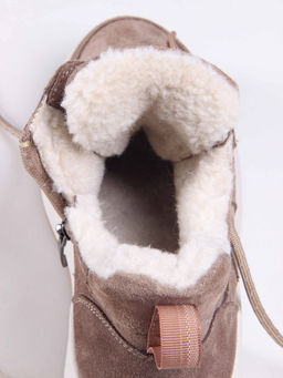 Ботинки 229.windybe. Серо-коричневая замша/Шерсть