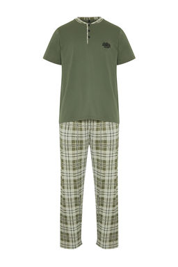 TRENDYOL MAN Antrasit Regular Fit Ekose Orme Pijama Tak?m? TMNSS24PT00037 - Trendyolmilla фото 15