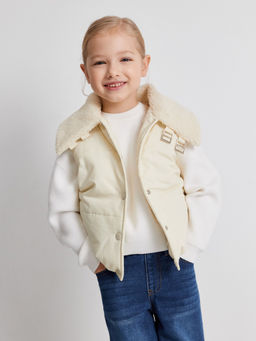 ACOOLA / Жилет (утепленный) детский для девочек Affogato бежевый  фото 2