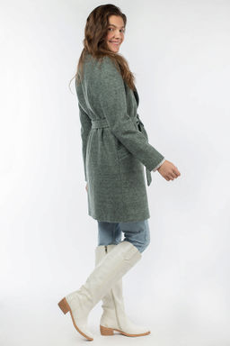 01-08231 ПАЛЬТО ЖЕНСКОЕ ДЕМИСЕЗОННОЕ (ПОЯС) - El podio фото 3