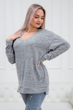 Джемпер женский из ангоры кашемир меланж Афина серый - Амадэль фото 13