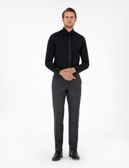 Siyah Slim Fit Uzun Kollu G_mlek