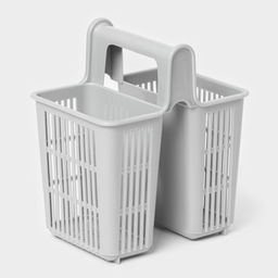 Сушилка для столовых приборов, 2 отделения, 10.1×13.8×16 см, цвет серый