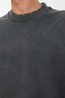 TRENDYOL MAN Antrasit Oversize/Genis Kesim Eskitme/Soluk Efekt %100 Pamuk T-Shirt TMNSS22TS0417 - Trendyolmilla фото 5