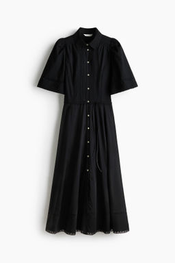 Vestido camisero de algod?n con jaretas