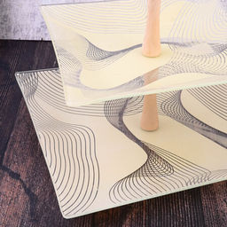 161656 Ваза для фруктов БРИЗ шмп.2-х ярус 4пр стекло/дерево (х3) - Mayer&boch фото 3