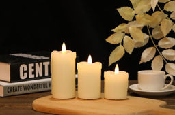 Сувенир с подсветкой "Свеча восковая - Сияние" 5*5 см - облита воском (работает от батареек 2032)