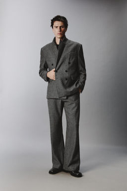 HERRINGBONE WOOL BLEND SUIT BLAZER - Zara фото 9