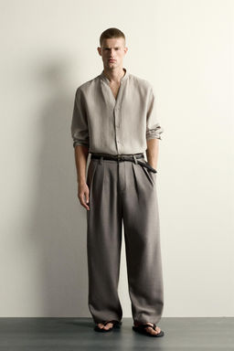 CAMISA FLUIDA RELAXED FIT / Beige