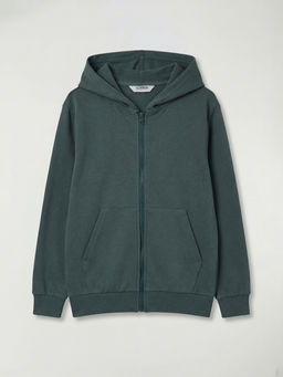 Kap??onlu Erkek ?ocuk Fermuarl? Sweatshirt