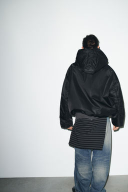 WATER-REPELLENT WINDPROOF PUFFER JACKET WITH HOODIE - Zara фото 4