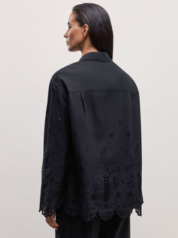 Хлопковая рубашка с вышивкой / Zarina  фото 8