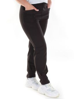 QB-83 BLACK Брюки спортивные женские (95% хлопок, 5% стрейч) P&S