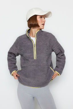 Gri Pelus Orme Spor Sweatshirt THMAW23SW00021
