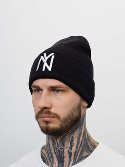 Шапка AMERICAN NEEDLE арт. 21019A-NBY New York Black Yankees Cuffed Knit NL (черный)  фото 2