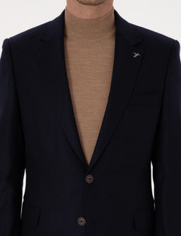 Lacivert Slim Fit Y_n Ka_mir Kar___ml_ Ceket - Cacharel фото 7