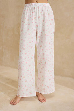 Beyaz-Cok Renkli Bask?l? Muslin Dokuma Pijama Tak?m? THMSS26PT00005 - Trendyolmilla фото 3