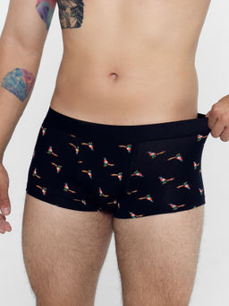 Трусы мужские боксеры мультипак (2 шт.) в черном и синем цвете с птичками птицы на черном +орнамент на морском 411188-2 - Mark formelle фото 2