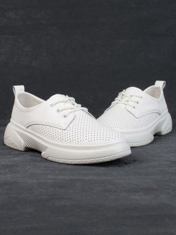 03-PDXL140-5 BEIGE Кроссовки женские (натуральная кожа)