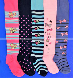 Цена за 12 шт. BFL колготки детские с рисунком на девочек ассорти