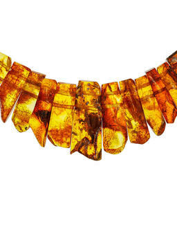 Красивое колье с лечебным эффектом из натурального балтийского янтаря Помпеи