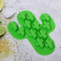 Цена за 5 шт. Форма для льда силиконовая "Кактус" 18*14,5см, цвета микс