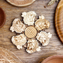 Цена за 2 шт. Подставка под горячее «Ёжики», d=11 см, можжевельник