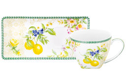 Чашка 250 мл с блюдцем для десерта 20*10*2 см Лимоны, NEW BONE CHINA - Elan gallery фото 6