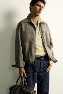 SOBRECAMISA 100% LINO CREMALLERA / Vis?n - Zara фото 7