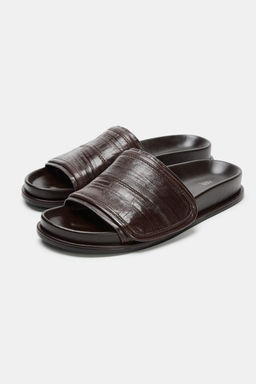SANDALIA PLANA PIEL / Marr?n - Zara фото 4