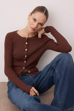 Sar? Merserize Gorunumlu Fitilli Triko H?rka TWOAW26HI00118 - Trendyolmilla фото 15