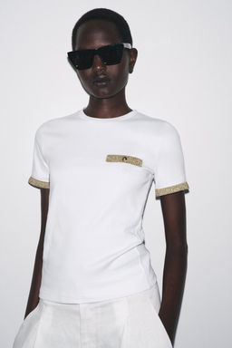 METALLIC THREAD T-SHIRT - Zara фото 2