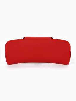 Футляр для очков , 16*3*6,3 см, кнопка, красный
