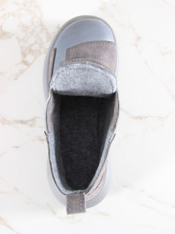 Ботинки 305.927gr.Серая вакса+серый замок замша/байка