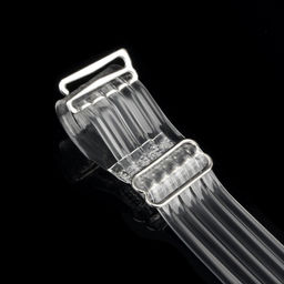 Цена за 5 шт. Бретели силиконовые, фурнитура металл, 5 полос, 2 см, 37 см, пара, цвет прозрачный - Арт узор фото 2