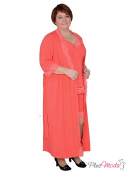 Халат-пеньюар Модель №400 размеры 44-84 - Plusmoda фото 3