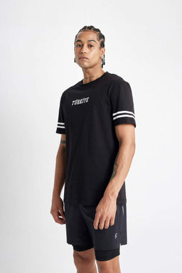 DeFactoFit Стандартная посадка с круглым вырезом Футболка с короткими рукавами и принтом T_rkiye Athlete  фото 3