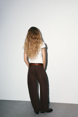 JEANS TRF BAGGY BARREL TIRO MEDIO / Marr?n - Zara фото 5