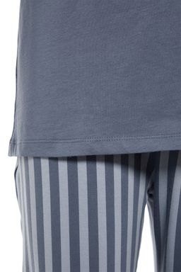 TRENDYOL MAN Ac?k Mavi Regular Fit Bask?l? Orme %100 Pamuk Pijama Tak?m? THMAW21PT0715 - Trendyolmilla фото 6
