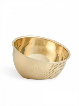 Дуршлаг 22x15x8, 3 л светло-золотистый нержавеющая сталь - Denastia фото 3