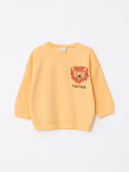 Bisiklet Yaka Uzun Kollu Bask?l? Erkek Bebek Sweatshirt ve E?ofman Alt 2li Tak?m - Waikiki фото 2