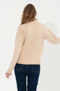 U. S. Polo Assn Женский свитер из меланжевого камня с v-образным вырезом - U.s. polo assn фото 5