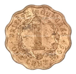 Монета 1 цент 1965 года Британский Гондурас (Белиз)