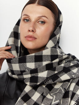 в составе ШЕРСТЬ и КАШЕМИР Большой, мягкий, теплый  двусторонний палантин - Tantino фото 4