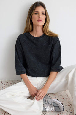 Antrasit Y_kamal_ _nce Reglan Truvakar Kol Bisiklet Yaka Regular _nce _rme Sweatshirt TWOAW27SW00006 - Trendyolmilla фото 2