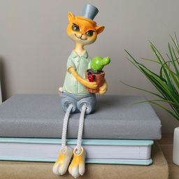 Цена за 2 шт. Фигурка Кошка висячие ножки 2 штуки набор 22 см / 9466 /уп 48/ - ГалеонТрейд фото 4