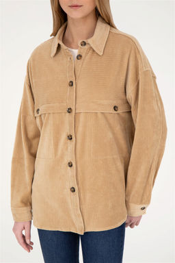 Женская трикотажная рубашка песочного цвета - U.s. polo assn фото 6