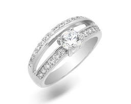 Кольцо из серебра куб.циркон., МЦВ1025